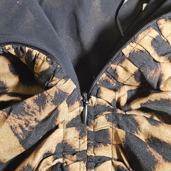 Mable Women’s Ruched Animal Print Midi Skirt S Night Out Quiet Luxury Y2K - Picture 5 of 12